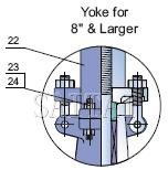 Dimensions and Weights: Yoke for 8" & Larger