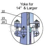 Dimensions and Weights: Yoke for 14" & Larger