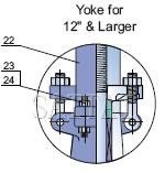Dimensions and Weights: Yoke for 12" & Larger
