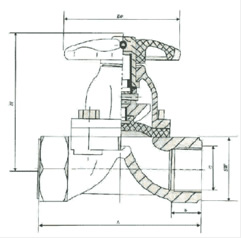 EG11W/J-10/16型　内螺纹隔膜阀结构图