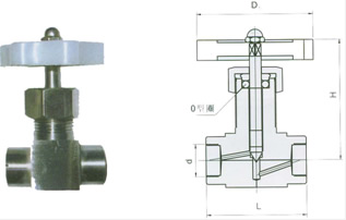 QJ-4内螺纹气动管路截止阀产品简图