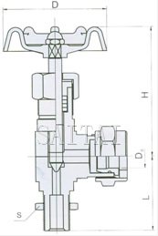 货号 EN4-26 JX29W/H螺纹液位计阀结构图