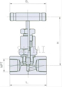 货号 EN4-22-2-1 J11W/H美标内外螺纹针型阀结构图