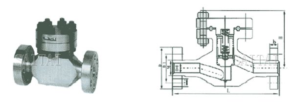 H43Y/W-220/320高压直通止回阀外形尺寸图