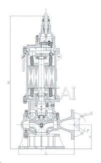 BQW20―40―7.5矿用型隔爆排污排沙潜水电泵外形尺寸图