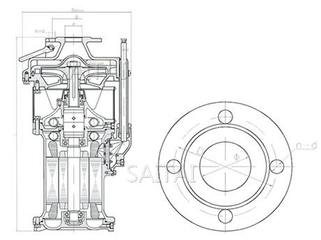QYF25-45-5.5不锈钢潜水电泵外形尺寸图
