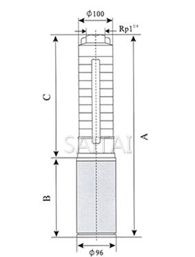 SP1不锈钢多级深井潜水电泵外形尺寸图