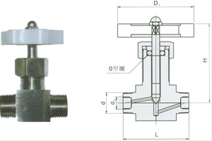 QJ-5内外双螺纹气动管路截止阀产品简图