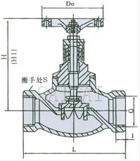 T40H 大连式手动调节阀外形尺寸图1
