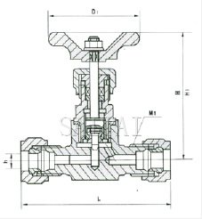JJY1-1.6/32P型卡套式针型阀结构图